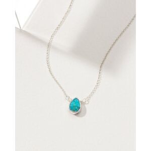 Luna Norte Amazonite Gemstone Birthstone Pendant Silver-tone Necklace